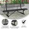 Flash Furniture Sigrid 6' Outdoor Bench w/Backrest, Metal Mesh Seat and Backrest and Steel Frame in Black w/Anchors SLF-AG4HUT2-H48L-BK-GG - alternate 5